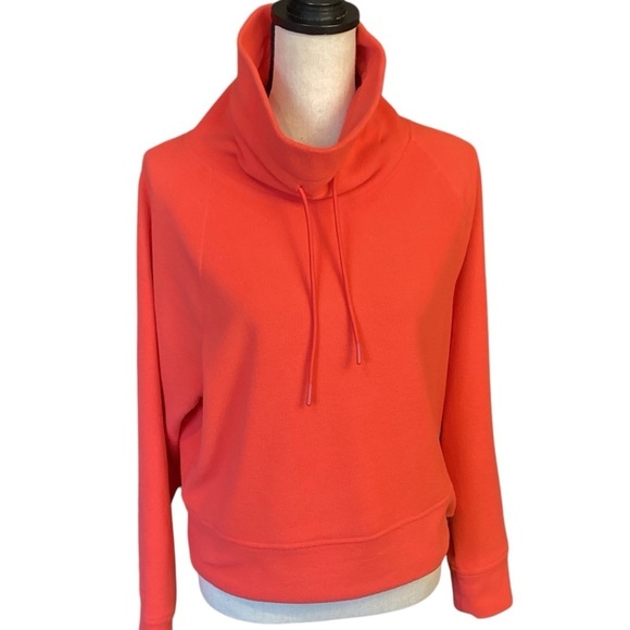 Old Navy Active Funnel-Neck Cropped Microfleece Sweatshirt Mystic Fire MEDIUM - Picture 1 of 12